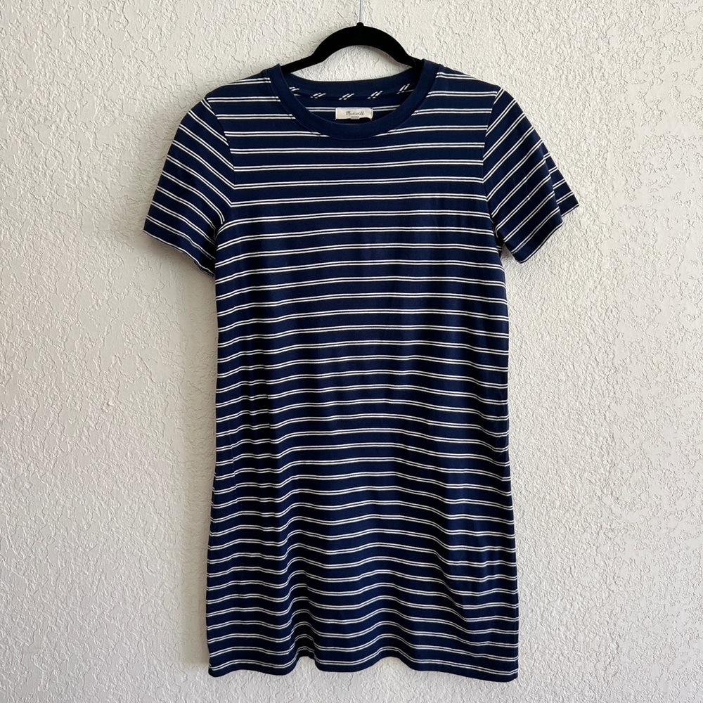 Madewell Blue Striped Shift Dress